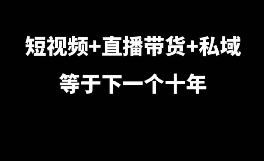 短视频+直播带货+私域等于下一个十年，大佬7年实战经验总结-温暖资源库
