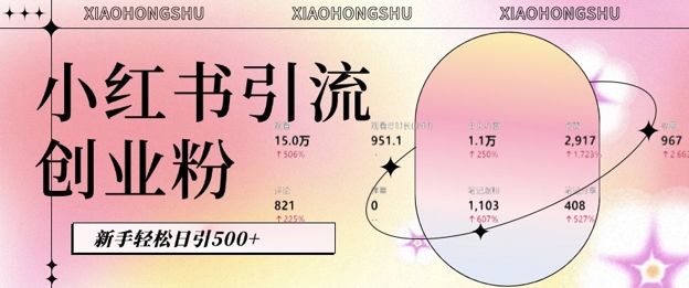 小红书私域引流无脑操作法：AI生成内容，粉丝自动转化，新手轻松日引500+创业粉-温暖资源库