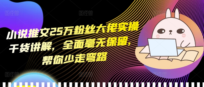 小说推文25万粉丝大佬实操干货讲解，全面毫无保留，帮你少走弯路-温暖资源库
