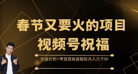 春节又要火的项目视频号祝福，分成计划+带货双收益，轻松月入几个W【揭秘】-温暖资源库