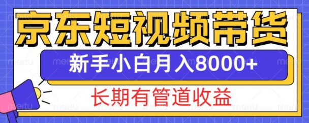 京东短视频带货新玩法，长期管道收益，新手也能月入8000+-温暖资源库