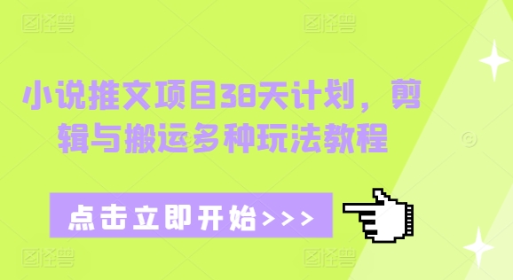 小说推文项目38天计划，剪辑与搬运多种玩法教程-温暖资源库
