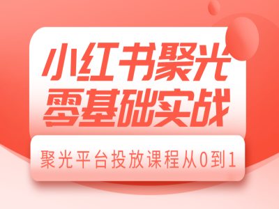 小红书聚光零基础实战，聚光平台投放课程从0到1-温暖资源库