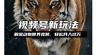 利用动物世界解说视频，赚分成计划收益，轻松月入过W，操作简单【揭秘】-温暖资源库