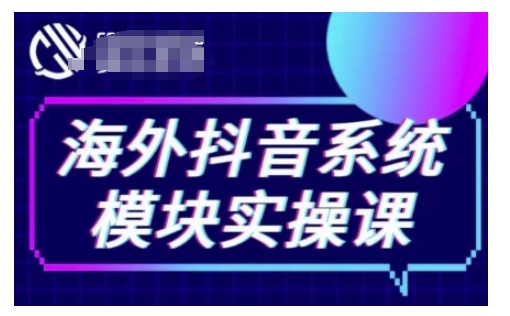海外抖音Tiktok系统模块实操课，TK短视频带货，TK直播带货，TK小店端实操等-温暖资源库