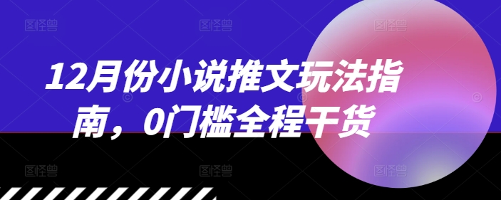 12月份小说推文玩法指南，0门槛全程干货-温暖资源库