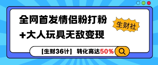 【生财36计】全网首发情侣粉打粉+大人玩具无敌变现-温暖资源库