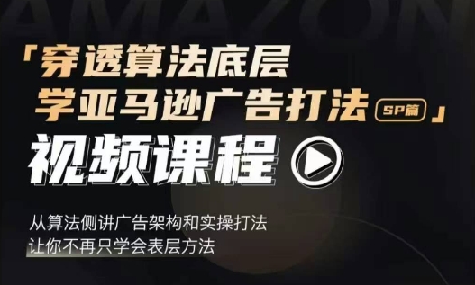穿透算法底层，学亚马逊广告打法SP篇，从算法侧讲广告架构和实操打法，让你不再只学会表层方法-温暖资源库
