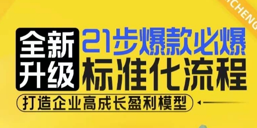 21步爆款必爆标准化流程，全新升级，打造企业高成长盈利模型-温暖资源库