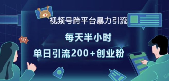 视频号跨平台暴力引流，每天半小时，单日引流200+精准创业粉-温暖资源库