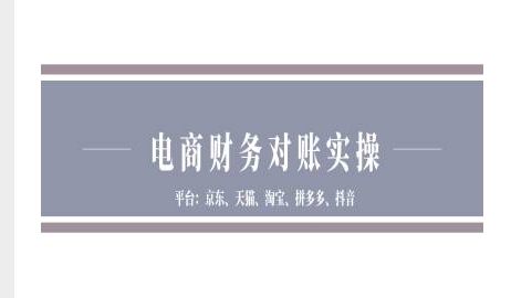 电商财务对账实操-京东天猫淘宝拼多多抖音电商财务对账-温暖资源库