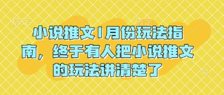 小说推文1月份玩法指南，终于有人把小说推文的玩法讲清楚了!-温暖资源库