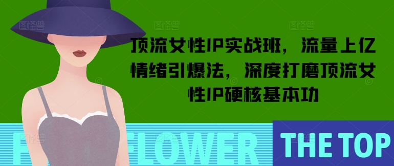 顶流女性IP实战班，流量上亿情绪引爆法，深度打磨顶流女性IP硬核基本功-温暖资源库