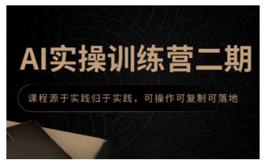 AI实操训练营二期，课程源于实践归于实践，可操作可复制可落地-温暖资源库