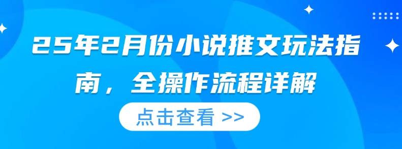 25年2月份小说推文玩法指南，全操作流程详解-温暖资源库