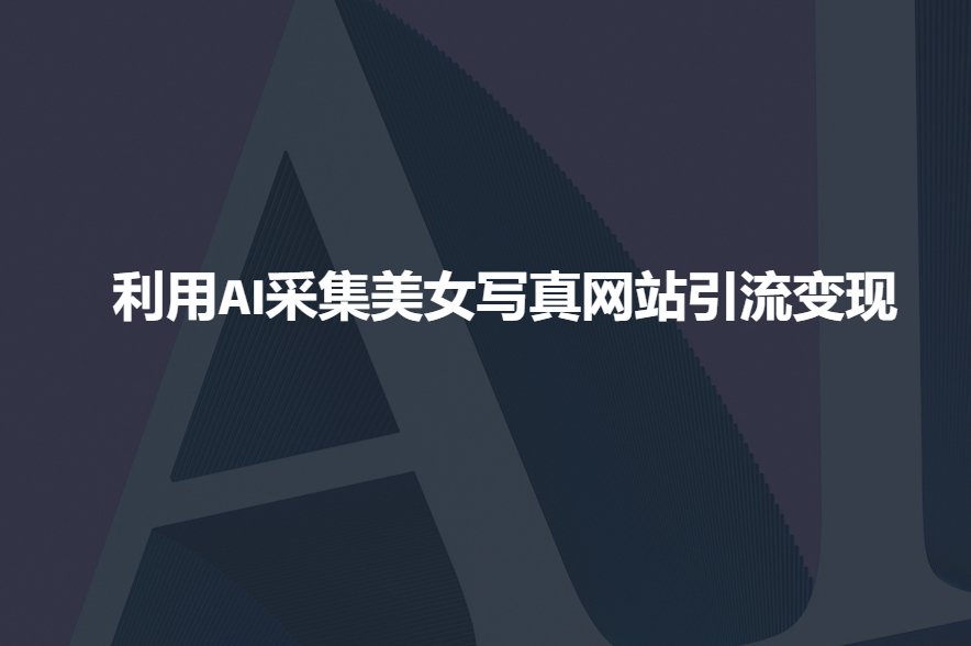 利用AI采集美女写真网站引流变现，引流嘎嘎的-温暖资源库