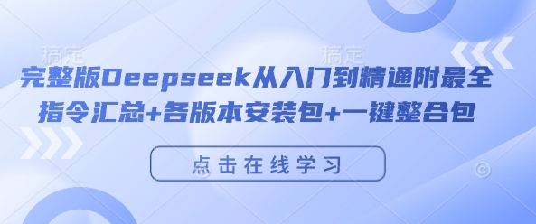 完整版Deepseek从入门到精通附最全指令汇总+各版本安装包+一键整合包-温暖资源库