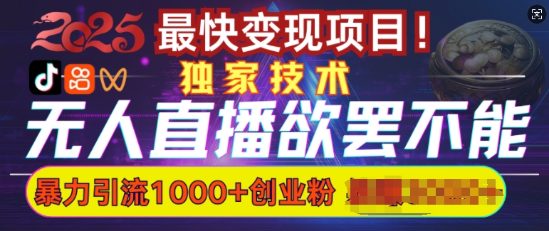 欲罢不能的无人直播引流，超暴力日引流1000+高质量精准创业粉-温暖资源库