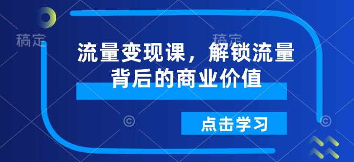 流量变现课，解锁流量背后的商业价值-温暖资源库