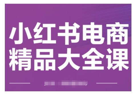 小红书电商精品大全课，快速掌握小红书运营技巧，实现精准引流与爆单目标，轻松玩转小红书电商-温暖资源库