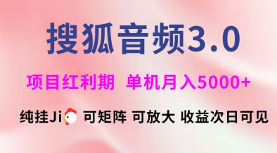 搜狐音频挂ji3.0.可矩阵可放大，独家技术，稳定月入5000+【揭秘】-温暖资源库
