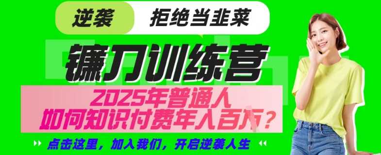 【网创项目终点站-镰刀训练营超级IP合伙人】25年普通人如何通过“知识付费”年入百个-仅此一版【揭秘】-温暖资源库