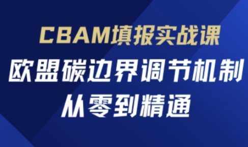 CBAM填报实战课，欧盟碳边界调节机制，从零到精通-温暖资源库