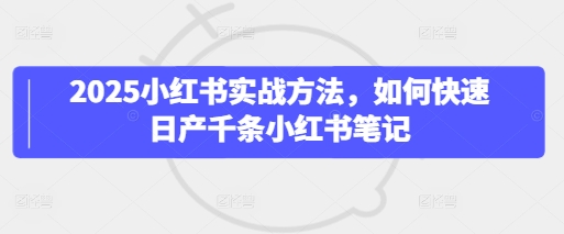 2025小红书实战方法，如何快速日产千条小红书笔记-温暖资源库