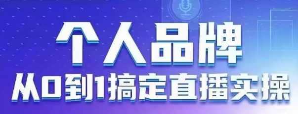 个人品牌：从0到1搞定直播实操，用直播为你的个人品牌赋能，六大实操板块，放大个人影响力-温暖资源库