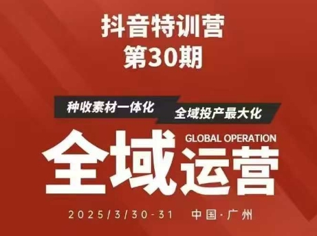 抖音特训营第30期线下培训资料，没有录音视频，正版整理的脑图资料及学员总结核心点-温暖资源库