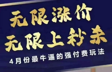 4月12号拼多多线上课，无限涨价，无限上秒杀，4月份最牛逼的强付费玩法-温暖资源库