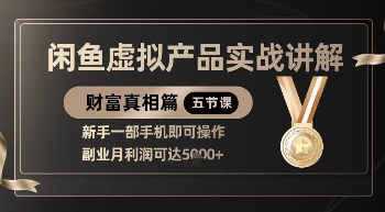精品！闲鱼虚拟产品实战讲解，新手一部手机即可操作，副业月利润可达5k+-温暖资源库