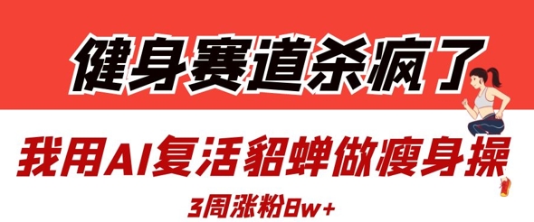 健身赛道杀疯了？我用AI复活貂蝉做瘦身操，3周涨粉8W-温暖资源库