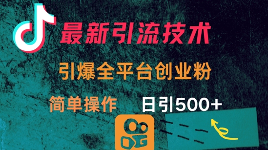 最新引流方法，引爆全平台的一个创业粉，简单操作日引300+-温暖资源库