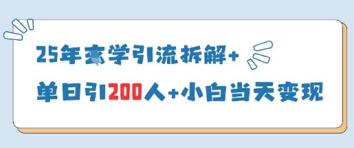 25年国学引流拆解+单日引200人+小白当天就能变现-温暖资源库