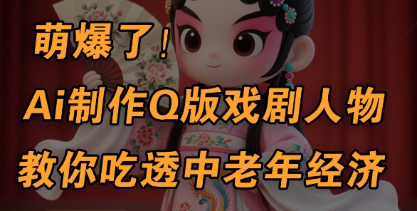 用Ai制作Q版戏剧人物，手把手教你吃透中老年经济，5分钟一个成品，多渠道变现-温暖资源库