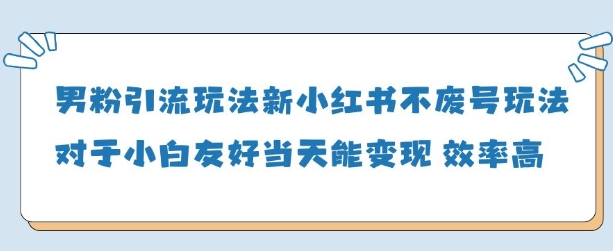 男粉引流玩法(新)，玩法友好做的好当天就能变现-温暖资源库