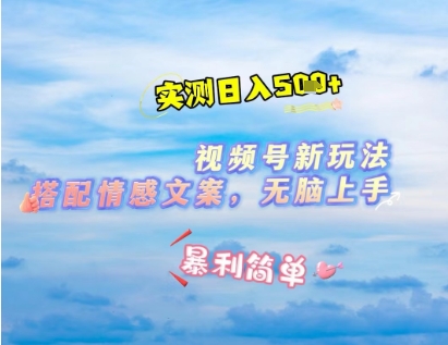 微信视频号最新玩法，表情包搭配情感文案，2分钟一条原创作品，简单好上手，轻松日入几张-温暖资源库