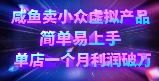 咸鱼卖小众虚拟产品，简单易上手，单店一个月利润破W-温暖资源库