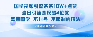 国学视频引流条条10W+点赞当日引流变现超4位数-温暖资源库