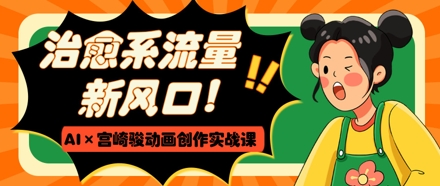 治愈系流量新风口，AI+宫崎骏动画创作实战课，从0到1打造爆款视频-温暖资源库
