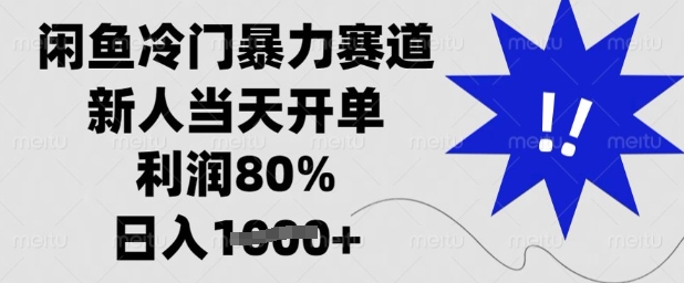 闲鱼冷门暴力赛道，新人当天开单，利润80%，日入多张【揭秘】-温暖资源库