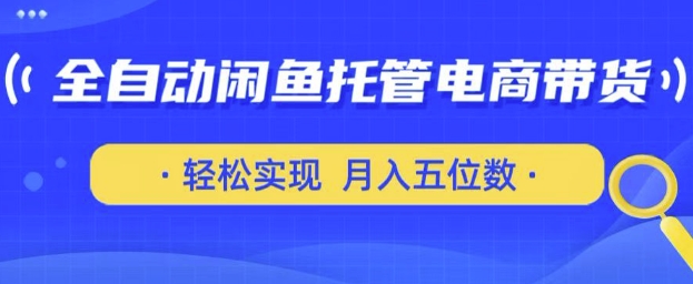 全自动闲鱼托管式电商带货，只需一部安卓手机和一个闲鱼号，轻松实现月入五位数【揭秘】-温暖资源库