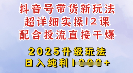 2025全新升级抖音带货玩法，一天纯利四位数，从剪辑到选品再到发布投流，超详细玩法揭秘-温暖资源库